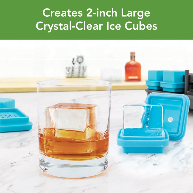 Tovolo Crystal Clear Ice Cube Maker King Cube System for Perfectly Clear Ice Cubes for Whisky Bourbon Cocktails, Seamless 2 Inch Rocks Set of 4 Molds Creates Premium Craft Ice - Image 3